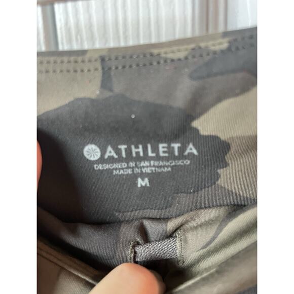 Athleta Women Camo Contender Leggings M Black/Olive Green Outdoor Hiking Running - Picture 3 of 12
